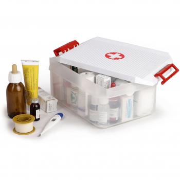 TATAY Boîte Multi-Usage à Pharmacie 4,5 L Plastique Blanc 29,7 x 19,2 x 12,4 cm Croix Rouge