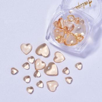 Love Heart 3D Nail Art Decorative Piece – Colorful Shiny Champagne Mica Symphony