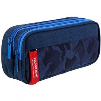 Maomaoyu Trousse Scolaire 3 Compartiments Bleu Foncé