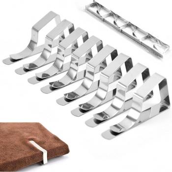 Edelstahl-Halfter-Clips zur Fixierung von Tischtüchern, 4 oder 8 Clips pro Packung