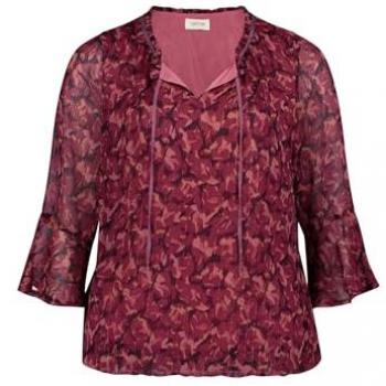 Cartoon Schlupfbluse für Damen in Camel/Rosé