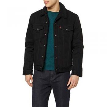 Levi's® Kurzjeansjacke mit Sherpa Fütterung Schwarz XL