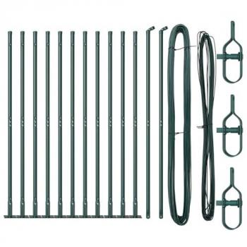 Poteaux de clôture vertes 83,5 cm – Kit 26 pièces, acier galvanisé