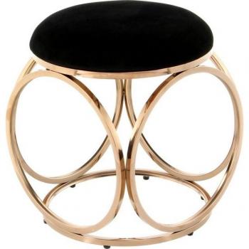 Tabouret Whitney 45 cm Noir‑Or Rose
