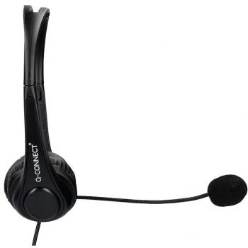 Biaurales Q-connect diadema con microfono y control de volumen usb cable 2m Negro