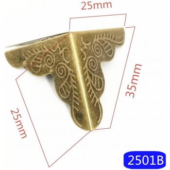 12pcs Antique Bronze Box Corner Protectors with Carved Floral Pattern