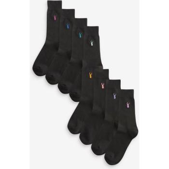 Next 8er-Pack Herren Socken mit gestickten Hirsch-Motiven in Schwarz