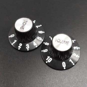 2/4pcs Silver Aluminum Guitar Volume and Tone Knobs