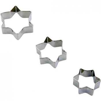 Terrassen 3 Pezzi Cutter a Stella, Dimensioni 4-5-6 cm in Inox