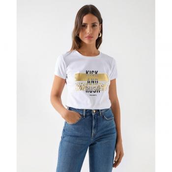 Salsa Jeans camiseta de mujer con detalles dorados