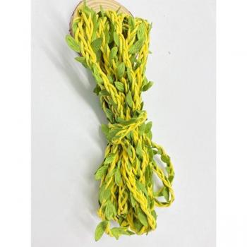 Vintage Jute Twine with Green Leaf Decoration