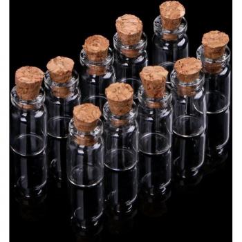 10pcs 0.5mL Clear Cork Stopper Bottles