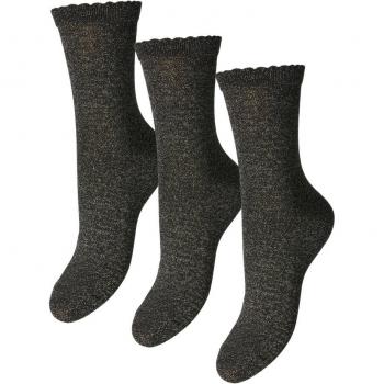 Pieces Socken »PCSEBBY GLITTER LONG 3-PACK SOCKS NOOS«, 3 Paar mit Glitter-Effekt