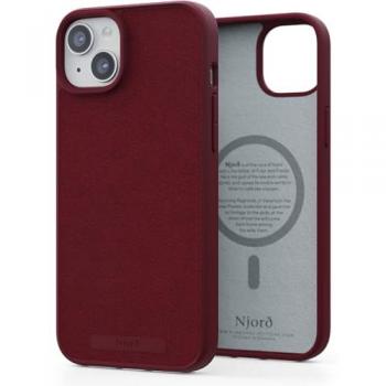 Njord Suede MagSafe Hülle für iPhone 15 Plus, Rot