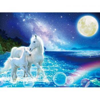 Diamond Embroidery Water Horse 20x30cm Full Circle Design