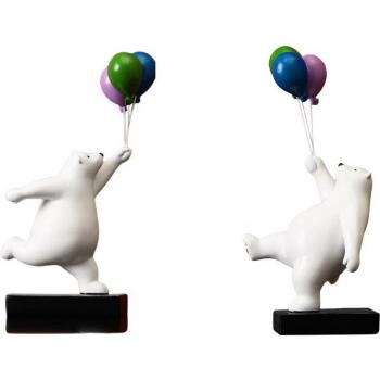 2-Pack Polar Bear Figurines for Kids' Room