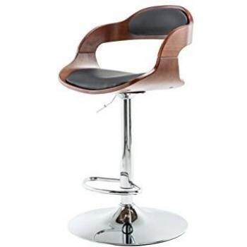 Alphason ABS1613 Black & Walnut Faux Leather Barstool