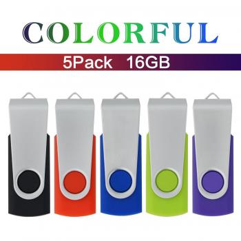 6GB USB Drive, 5 Pack USB 2.0 Memory Stick in 5 Colors