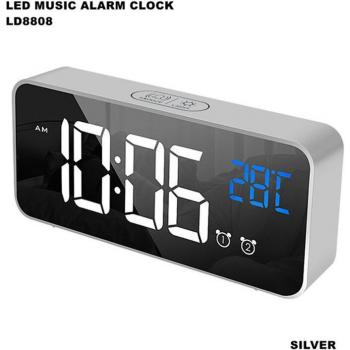 Reloj Despertador con Música y Doble Alarma, Carga USB