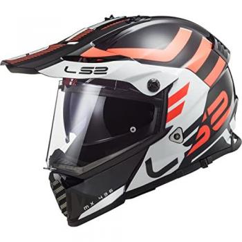 Casco de motocross LS2 MX436 Pioneer Evo Adventurer negro / blanco