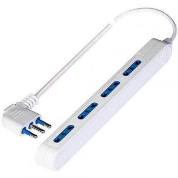 Poly Pool PP2522 Presa Multipla SPAZIOZERO Con Spina 16 A Grande E 4 Prese Bivalenti 1,5 m cavo Bianca