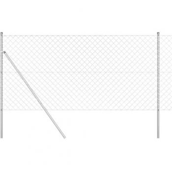 VidaXL Galvanised Steel Chain Link Fence Kit – 2 Units, 25m Each