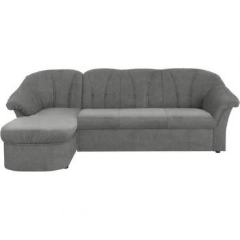 DOMO Collection Ecksofa „Pegnitz“ – L‑Form, elegante Rückensteppung, 238 × 141 cm, optional Bettfunktion, grau