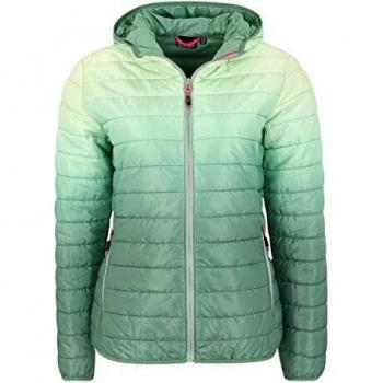 Steppjacke Damen Neptune – Grün, 46 – Kapuzen‑Version