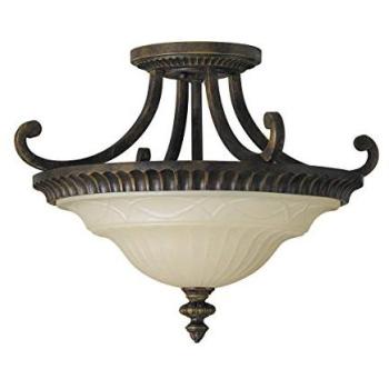 Two‑Pack Walnut Metal Design LED Uplighter, 100W, Semi‑Flush