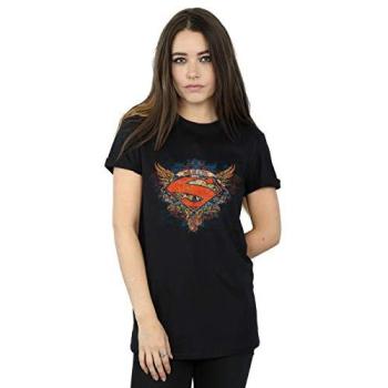 Women’s Superman Winged Shield Graphic Tee – 3XL, Black