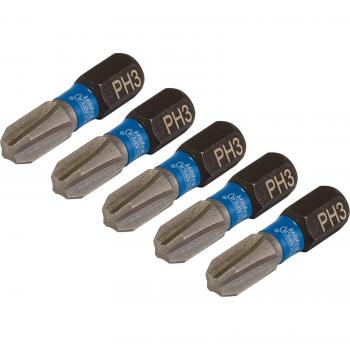 Draper Expert Impact Phillips Screwdriver Bits PH3 25mm, 1/4 Hex Shank, Set of 5