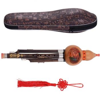 Flauta Hulusi con funda de nudo chino