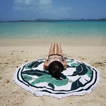 Seaside Green Leaf 150cm Yoga Sheet