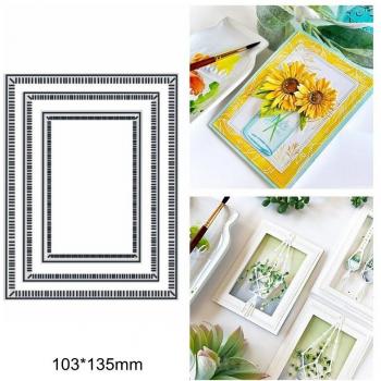 Aqua Petal Square Frame Metal Die for Crafts