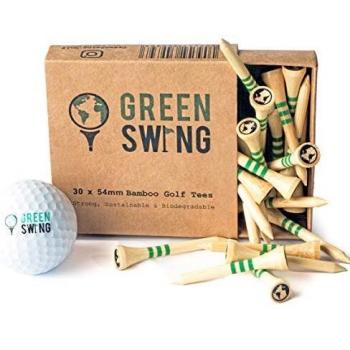 EarthSwing 54mm Bamboo Golf Tees – 30 Units