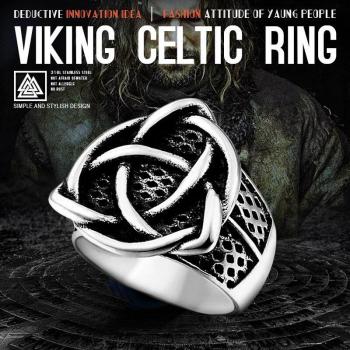 Beier 316L Edelstahl Valknut Ring Wikinger Symbol Herren LR521