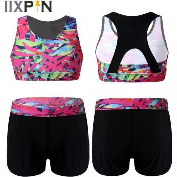 Conjunto de Gimnasia para Niñas: Top Corto 3D y Shorts
