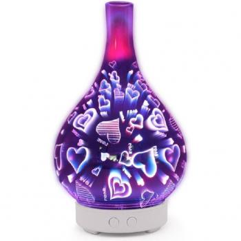 K-STAR 7-Color LED Night Light Dragonfly Glass Vase Ultrasonic Humidifier