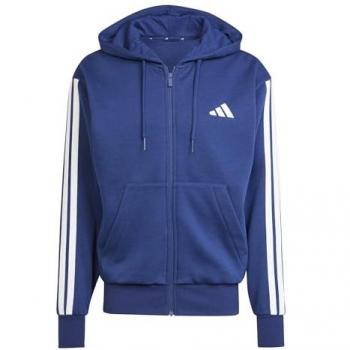 Essentials 3‑Stripe Dark Blue & White Fleece Pullover – 2XL
