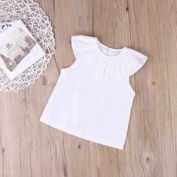 Camiseta Manga Corta con Cuello Volado 0-3T