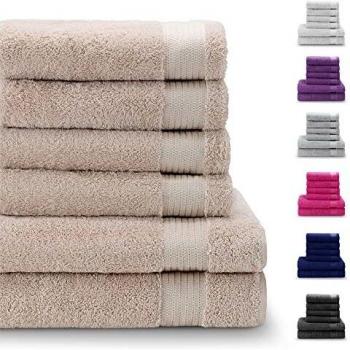 Twinzen Lot de 2 Essuie Main (50 x 80 cm) et 2 Draps de Bain (140 x 70 cm)