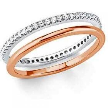 S.Oliver Silberring für Damen, 925 Sterling Silber, Zirkonia