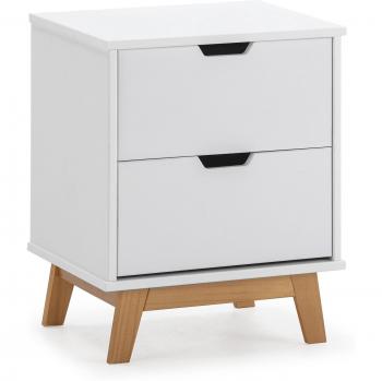 Comodino Bianco con 2 Cassetti Miranda