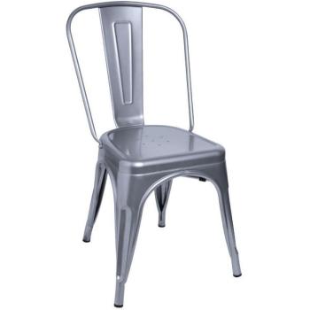 Silla de Acero Cepillado Color Gris Claro