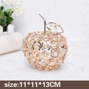 Crystal Pineapple and Apple Tabletop Decor