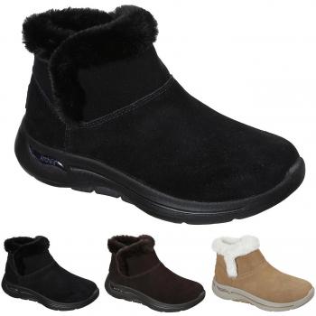 Bottines Confortables Skechers GO WALK Arch Fit Hiver pour Femmes Noir UK 8