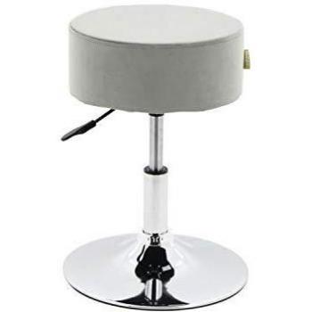 HNNHOME® Swivel Height Adjustable Stool (Grey, Velvet)