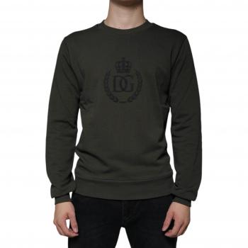 Dolce & Gabbana Green Crown Logo Knit Sweater for Men