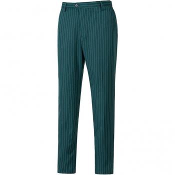 Pantalones de vestir de rayas verdes para hombre