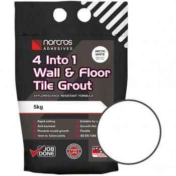 Norcros 4-in-1 Wall & Floor Tile Grout, Artic White